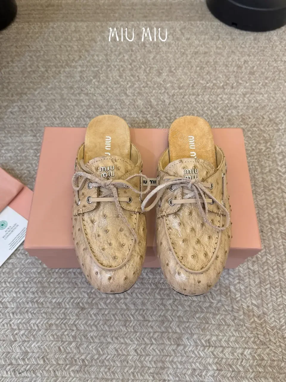 View 4 of Golden Corkscrew Miu Miu Clogs Sandals