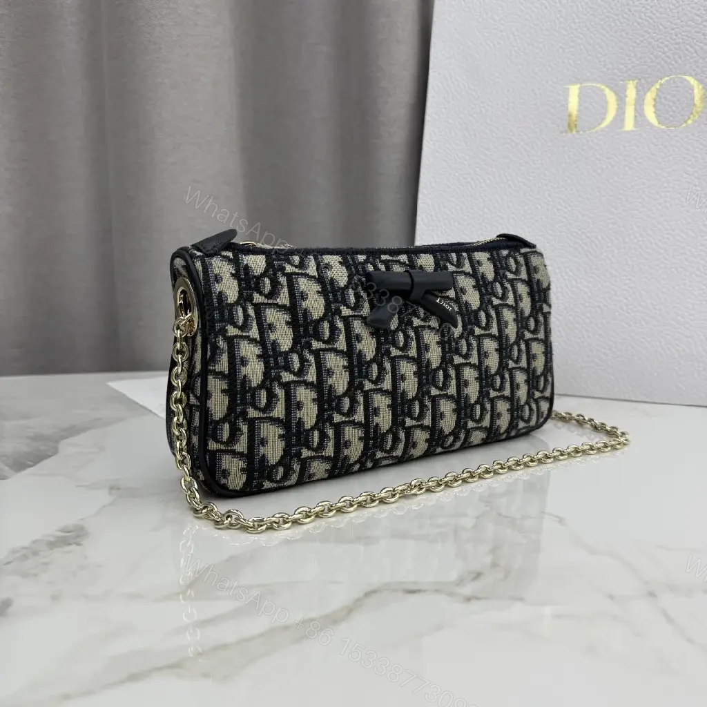 View 5 of Monogram Clutch with Chain Handle — Modern Luxe Evening Bag