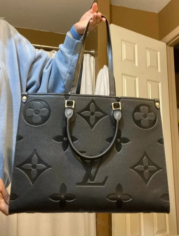 View 10 of First Copy Louis Vuitton LV On The Go Monogram Premium Leather Tote Bag