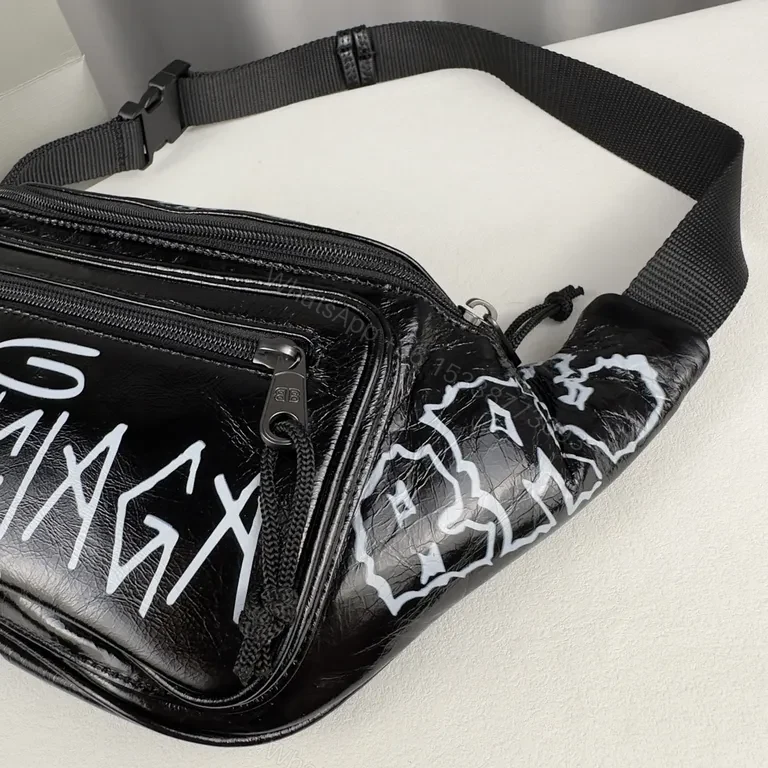 View 5 of Balenciagaâ€‘Inspired Graffiti Belt Bag: Street Luxe