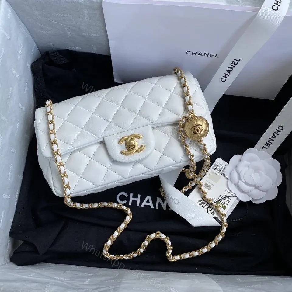 View 8 of Chanel White Pearl Crush Mini Flap Bag
