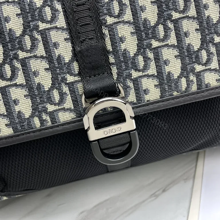 View 8 of Dark Oblique-Pattern Nylon Backpack: Luxe Everyday Utility