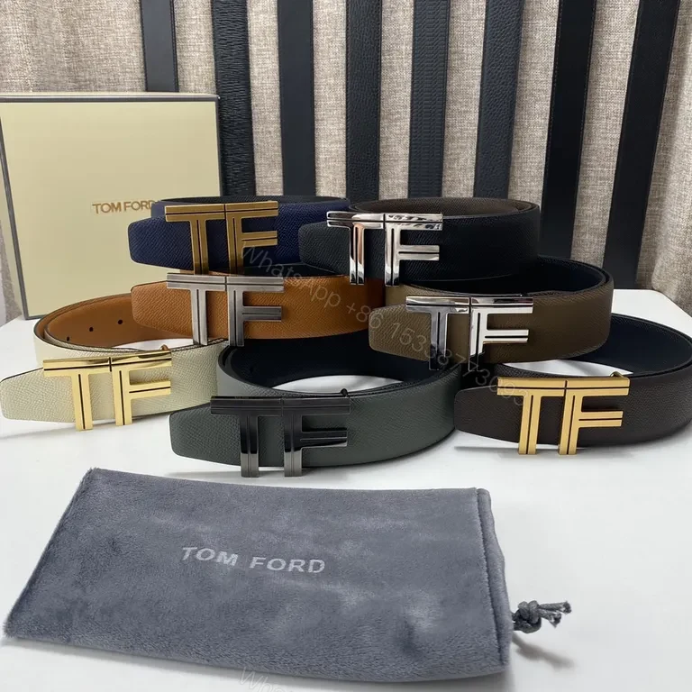 View 8 of Lux Calfskin Belt: TF-Inspired Buckle, Textured Matte Leather