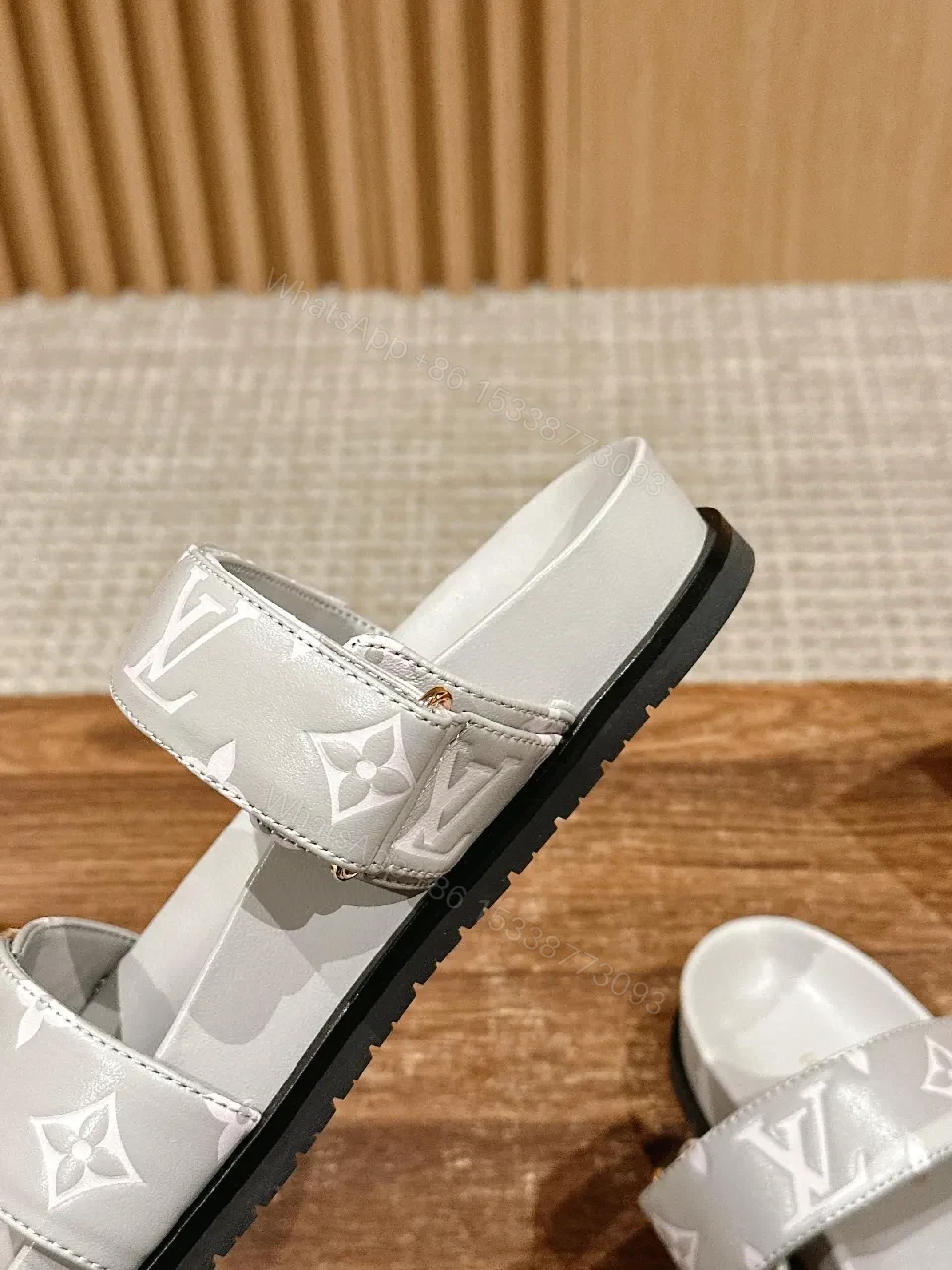 View 4 of White Monogram Sandals: Modern Luxury, All-Day Comfort