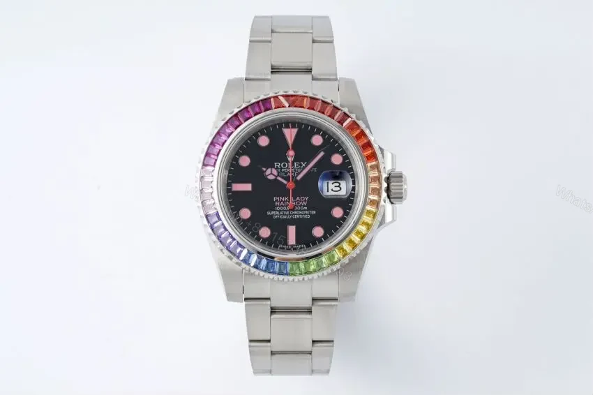 Clean Factory RA Factory Pink Rainbow Rolex Submariner — view 1
