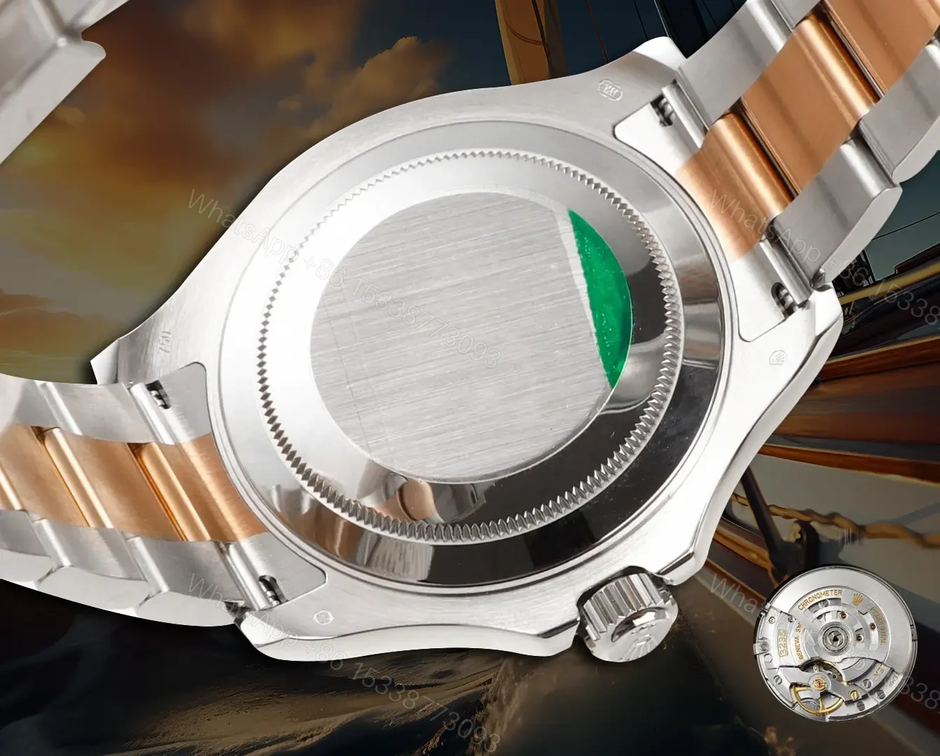 View 7 of Fake Rolex Yacht-Master 40 Everose Rolesor Replica 126621-0001