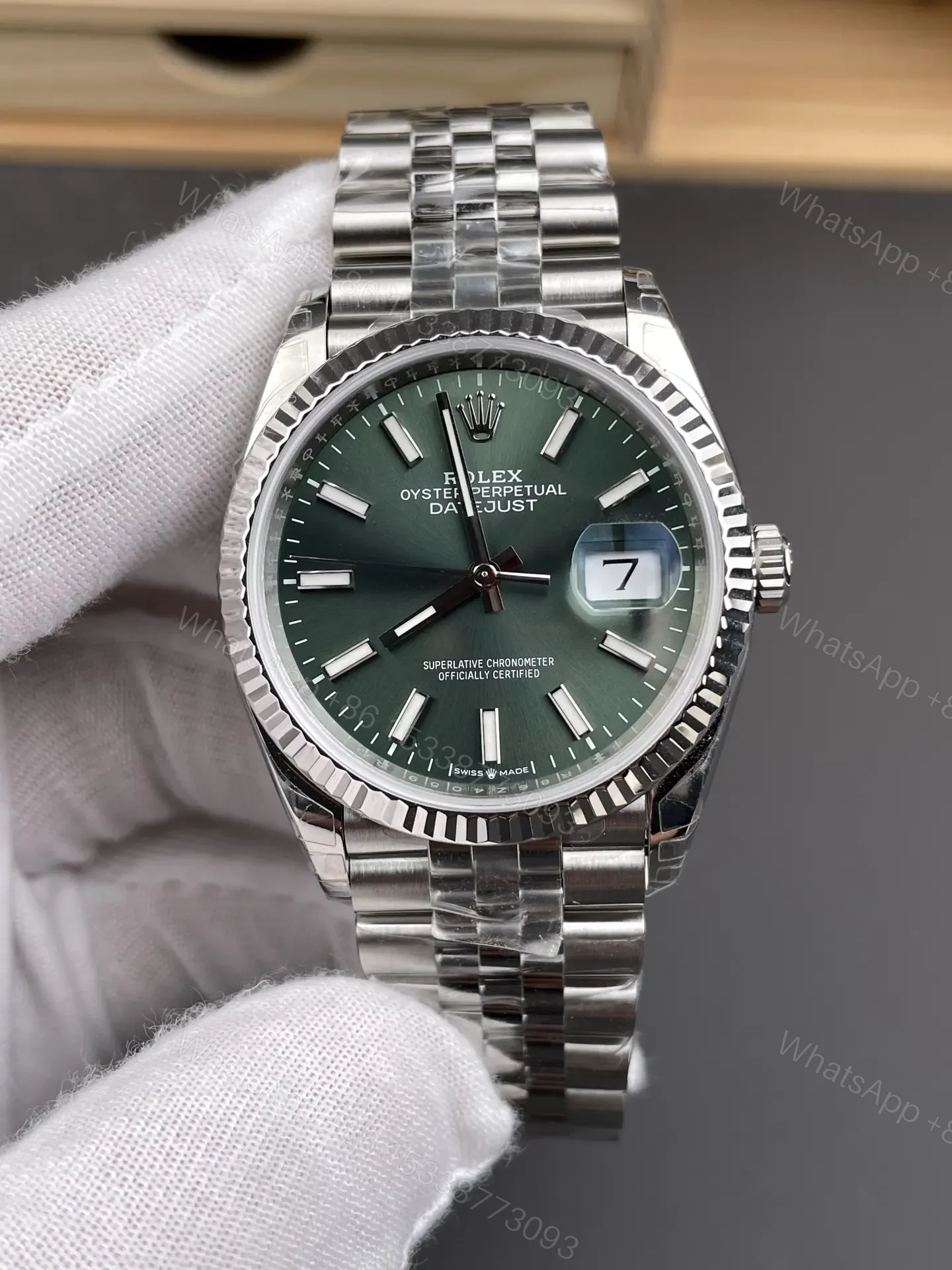View 3 of Rolex Datejust 36 Green Ombré Dial Jubilee Bracelet Ultimate 36MM 126234-0059