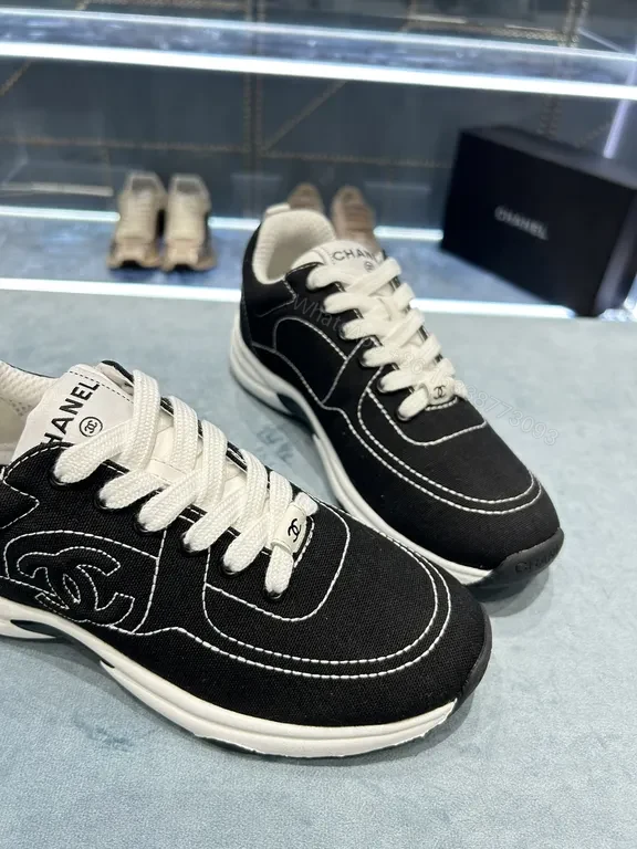 View 9 of Chanel-Inspired Black & White Sneaker: Luxury Comfort High-Tops