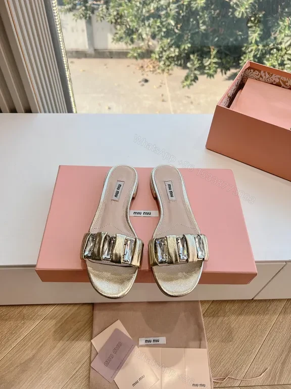 View 9 of Shimmer Metallic slides with Statement Buckle - Luxury Sandals