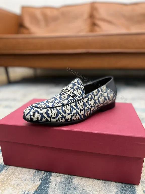 View 9 of Navy Monogram Gancini Loafers: Premium Italian Luxury Shoes