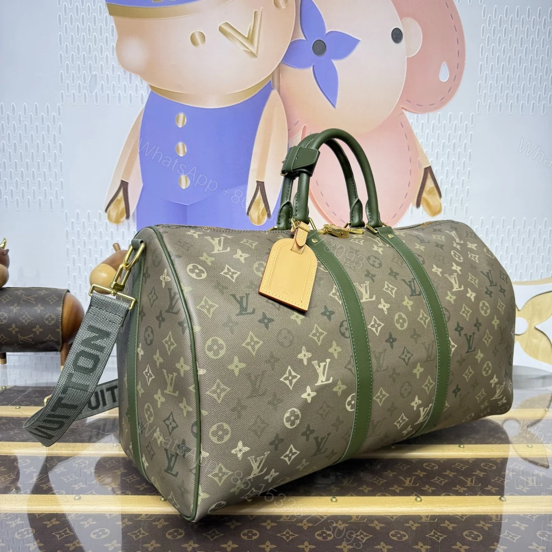 View 3 of Louis Vuitton Keepall Bandoulière Khaki Green Monogram