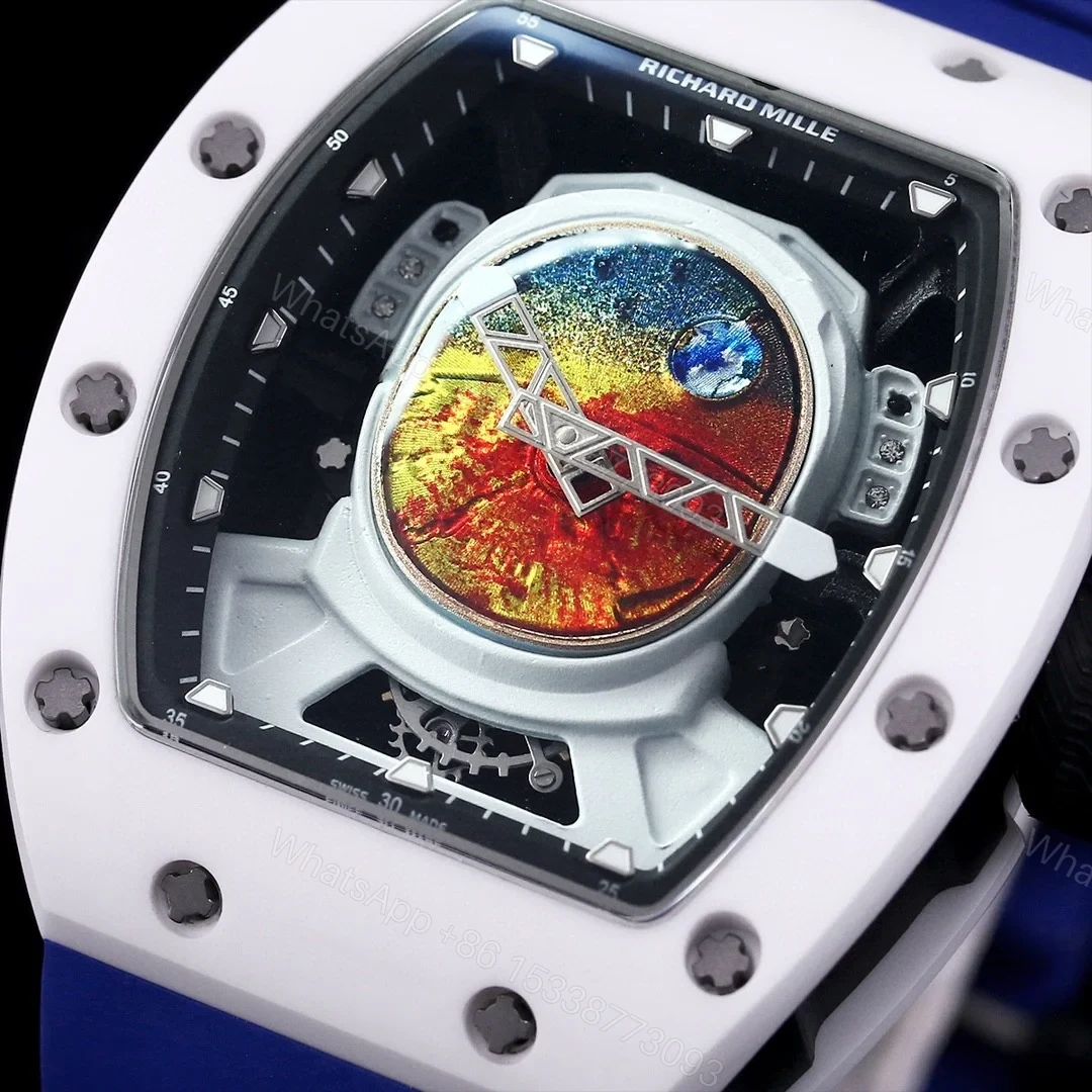 View 5 of Richard Mille RM52-05 Pharrell Williams Mars Mission Watch White Case Blue Strap Premium Edition RM-RM52-05-PW-WHT-BLU