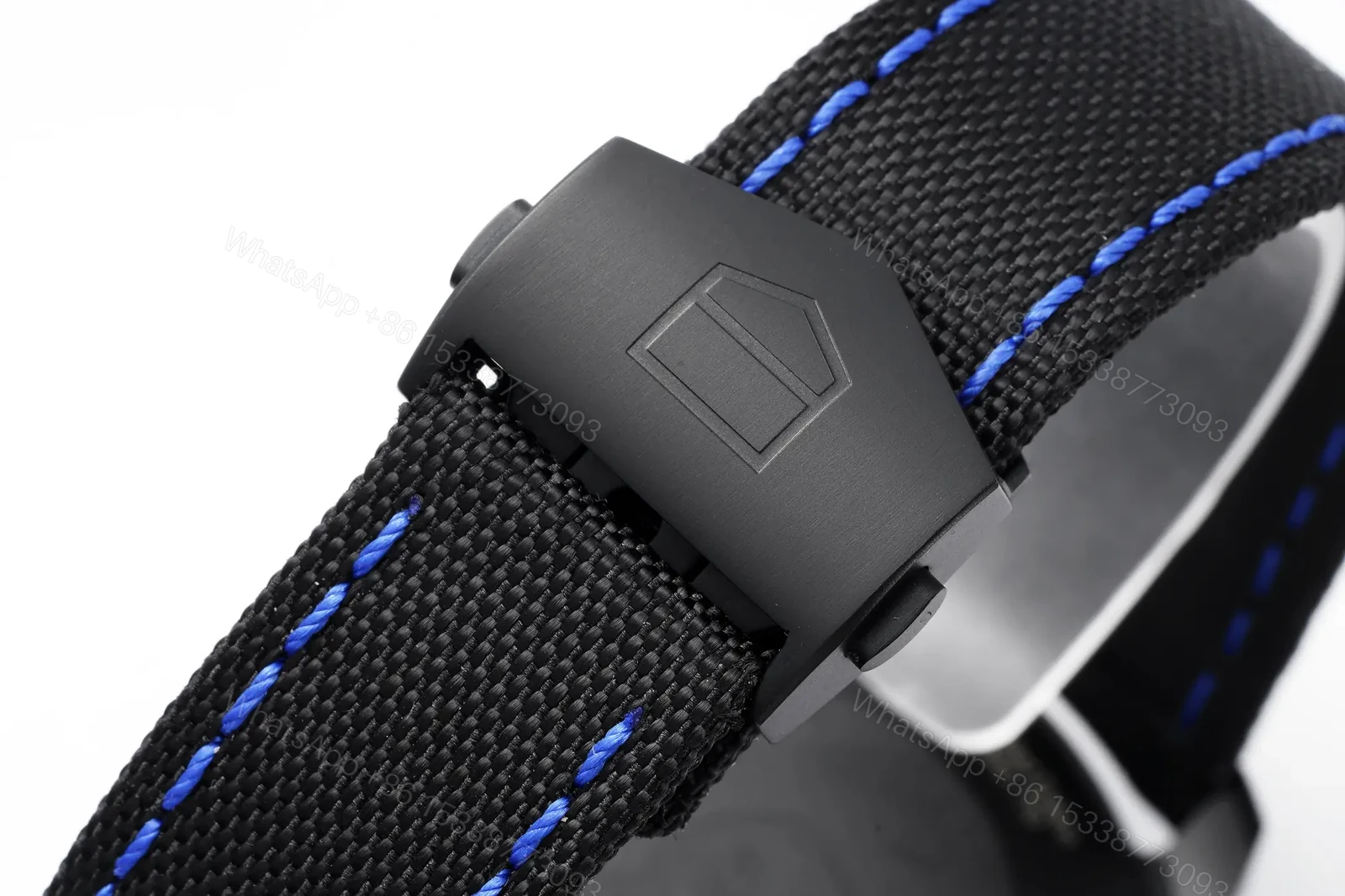 View 3 of V6 Factory TAG Heuer Super Series Black Dial Blue Stitching Strap Watch – Elegant Casual, Unique, and Dynamic