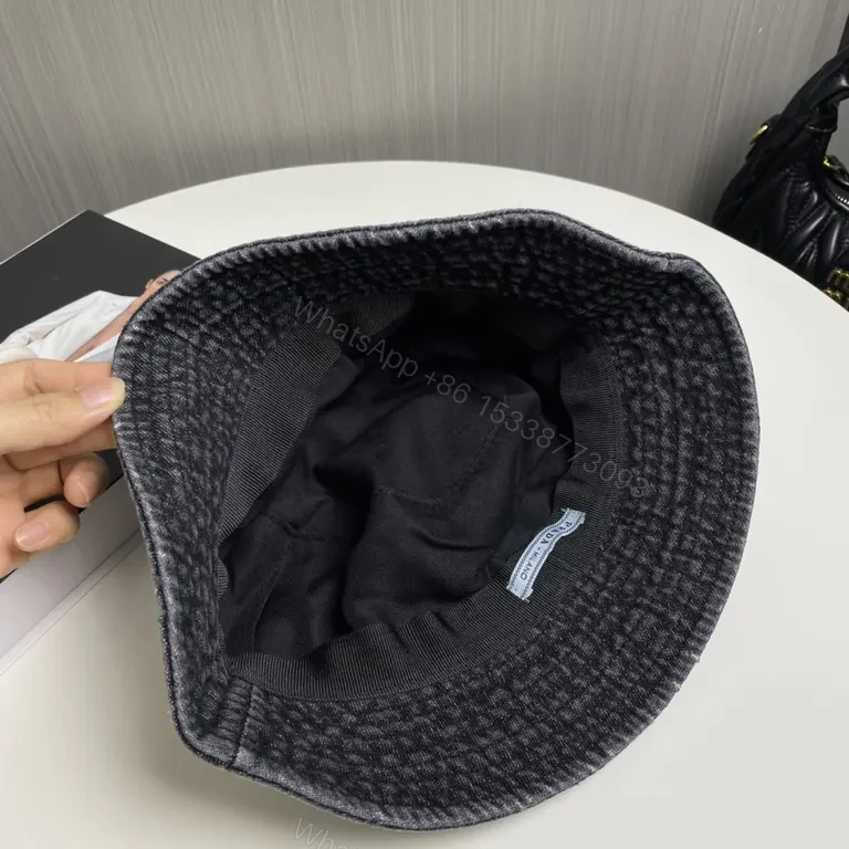 View 4 of Dark Denim Prada Badge Bucket Hat