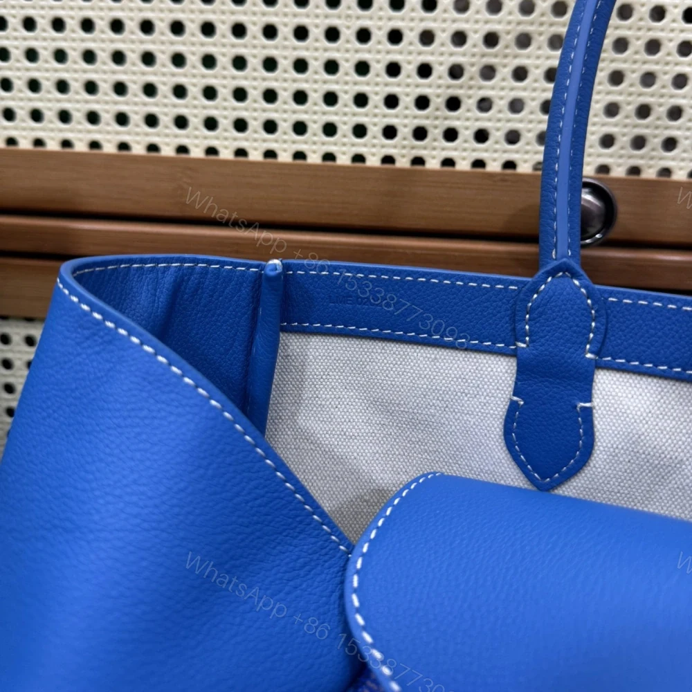 View 9 of 高仿Goyard*SAIGOC9手提托特包雙拼藍色大號免檢版