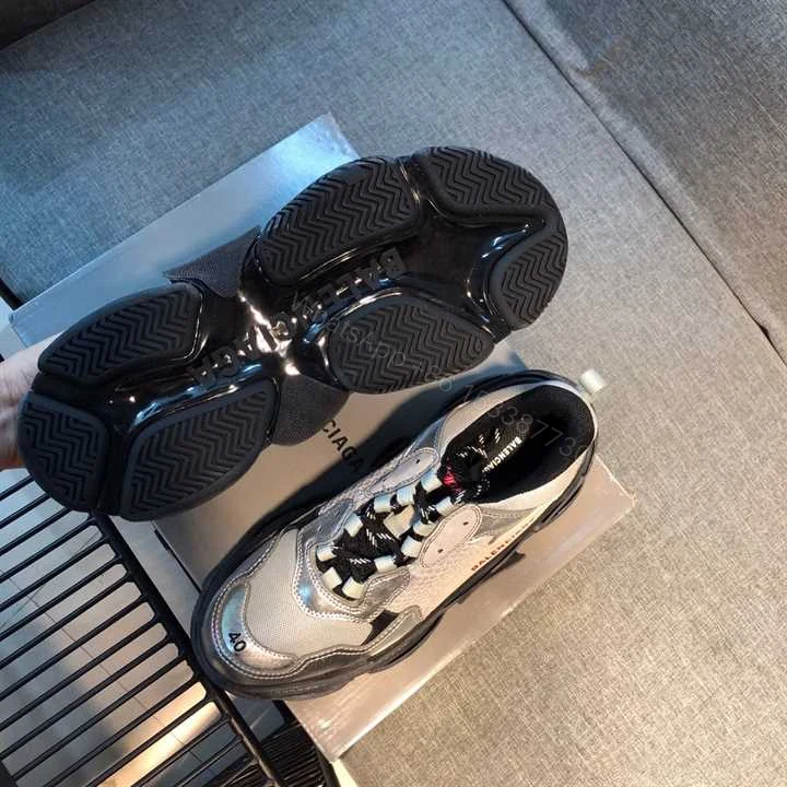 View 3 of BALENCIAGA TRIPLE S WHITE & BLACK SOLE SNEAKERS – BB170