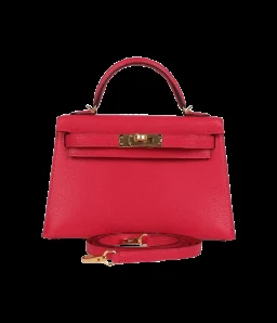 Hermès Kelly Sellier 20 Rose Extreme Chevre Gold Hardware — view 1