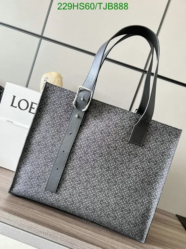 View 3 of Loewe Dark Grey Black Canvas and Cowhide Horizontal Tote IO955