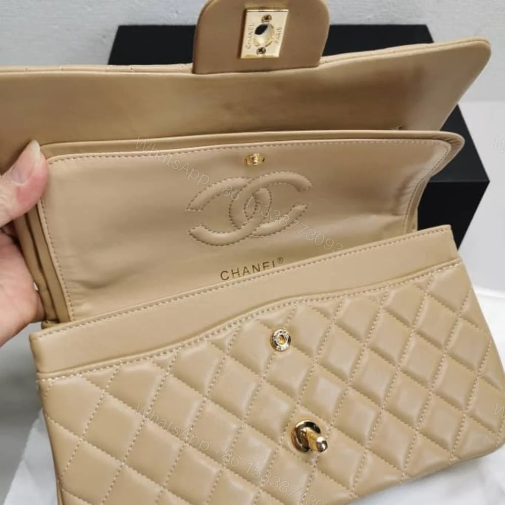View 3 of Chanel Classic Flap Beige Gold Hardware 33Cm