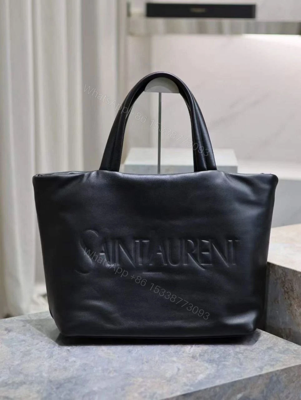 Saint Laurent Shopper with embossed logo — view 1