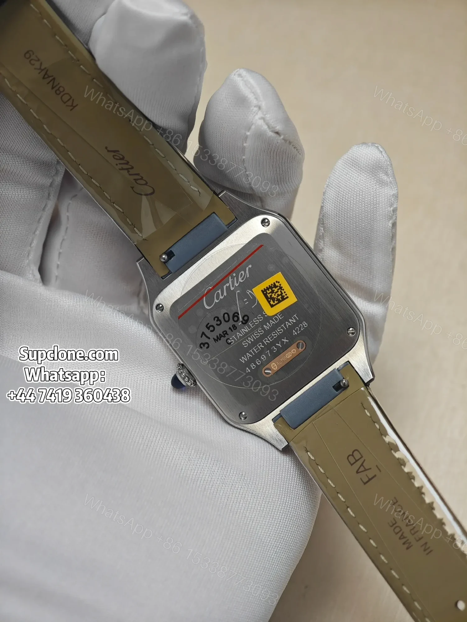 View 11 of Cartier Santos W2SA0038 Super Clone Quartz Watch Leather Strap