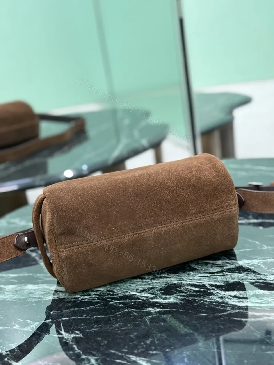 View 9 of Brown Suede-Texture Belt Bag — Minimal Hardware, Luxe Utility