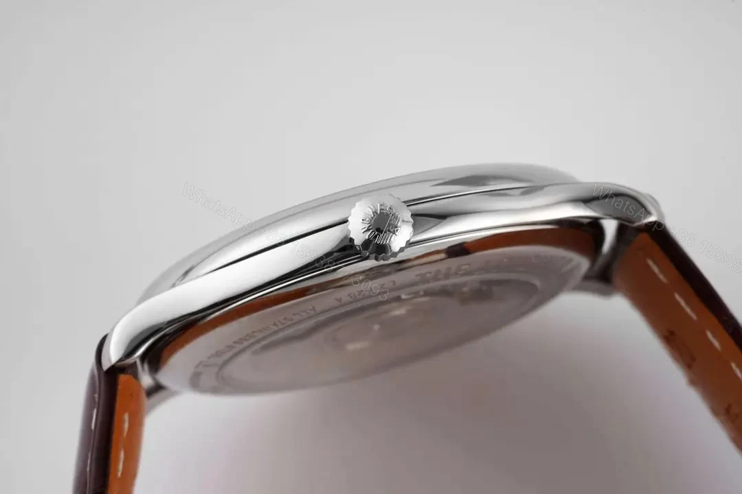 View 6 of Longines Master Collection Automatic Watch Silver Dial Brown Leather Strap