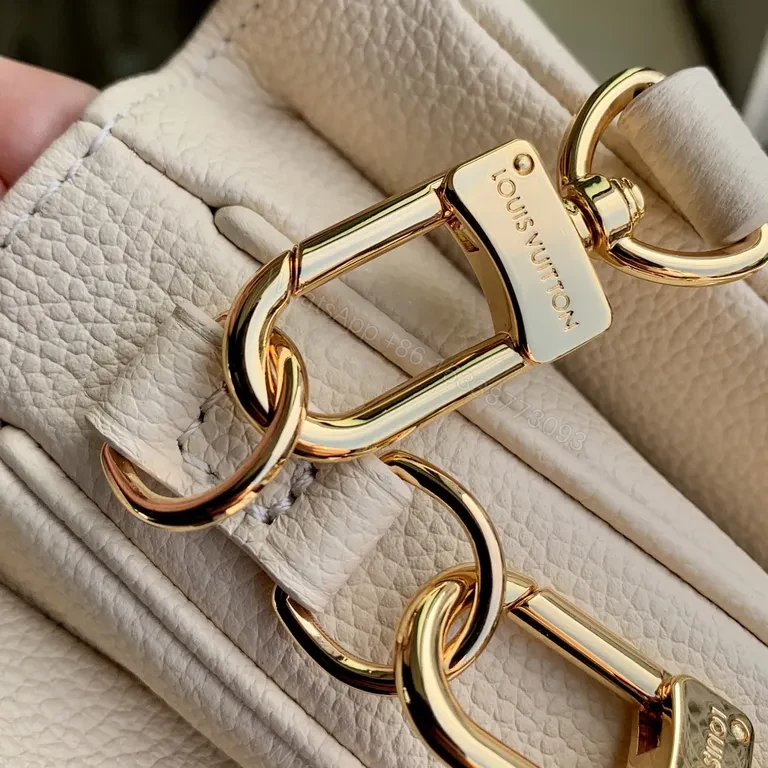 View 3 of Lavender LV-Accent Canvas Mini Bag with Chain Strap