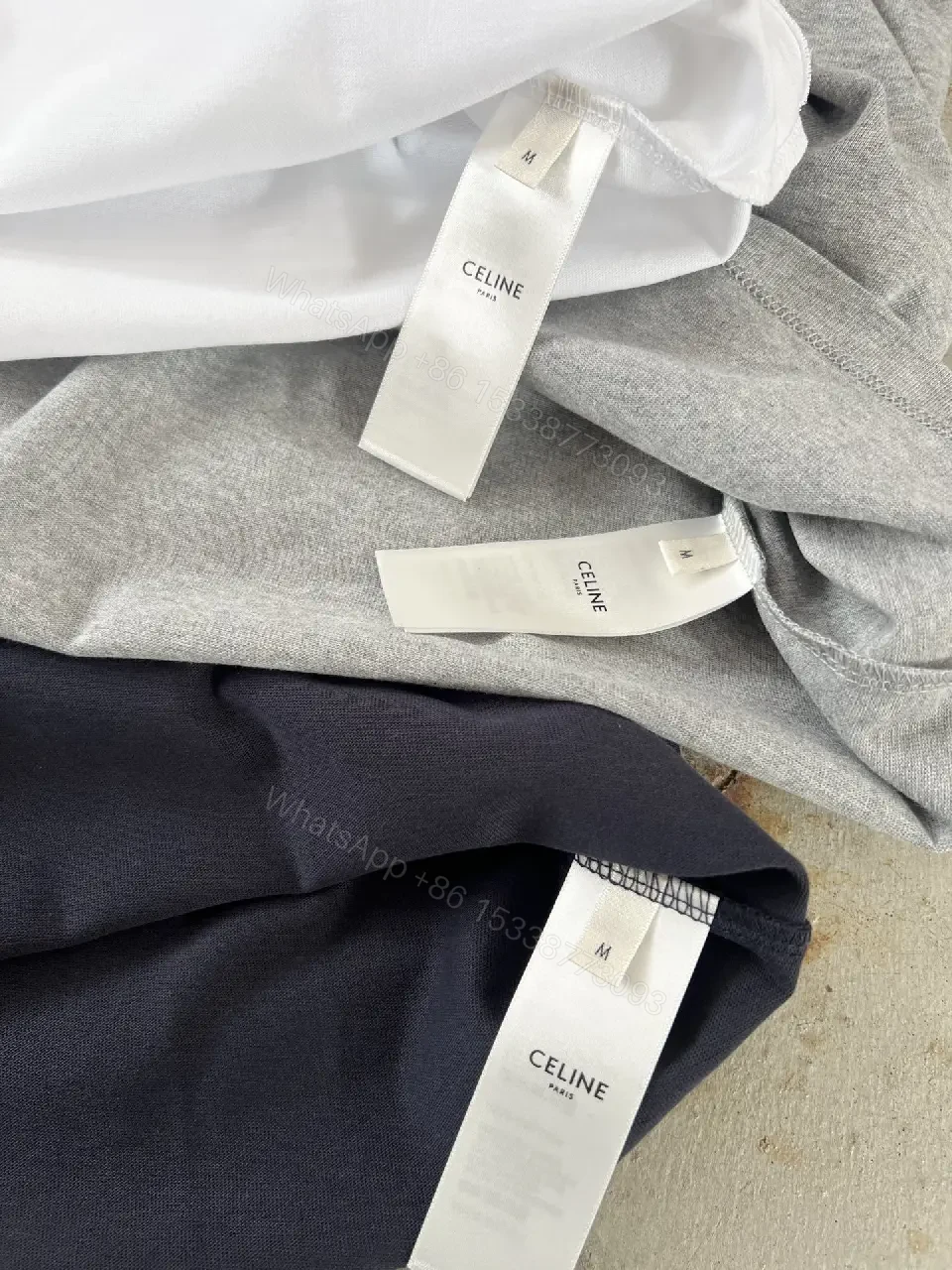 View 9 of Minimalist Cotton Tee: Subtle Luxury, Regular Fit, Navy/Gray/White