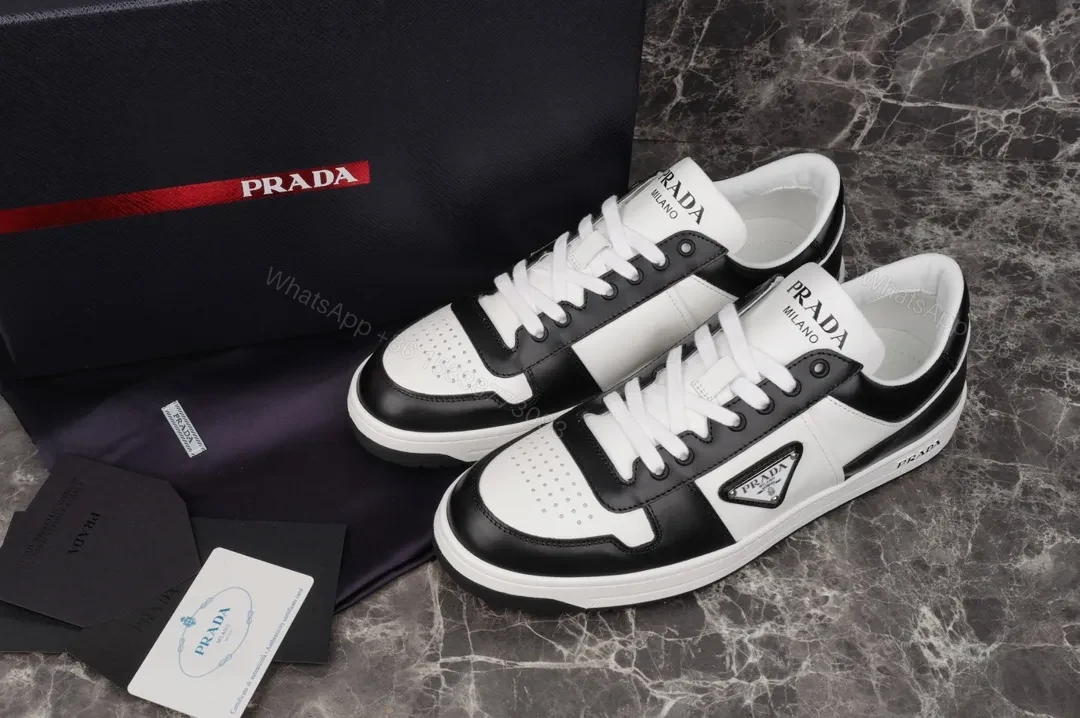 Black & White Leather Low-Top Sneakers: Luxury Everyday Comfort — view 1