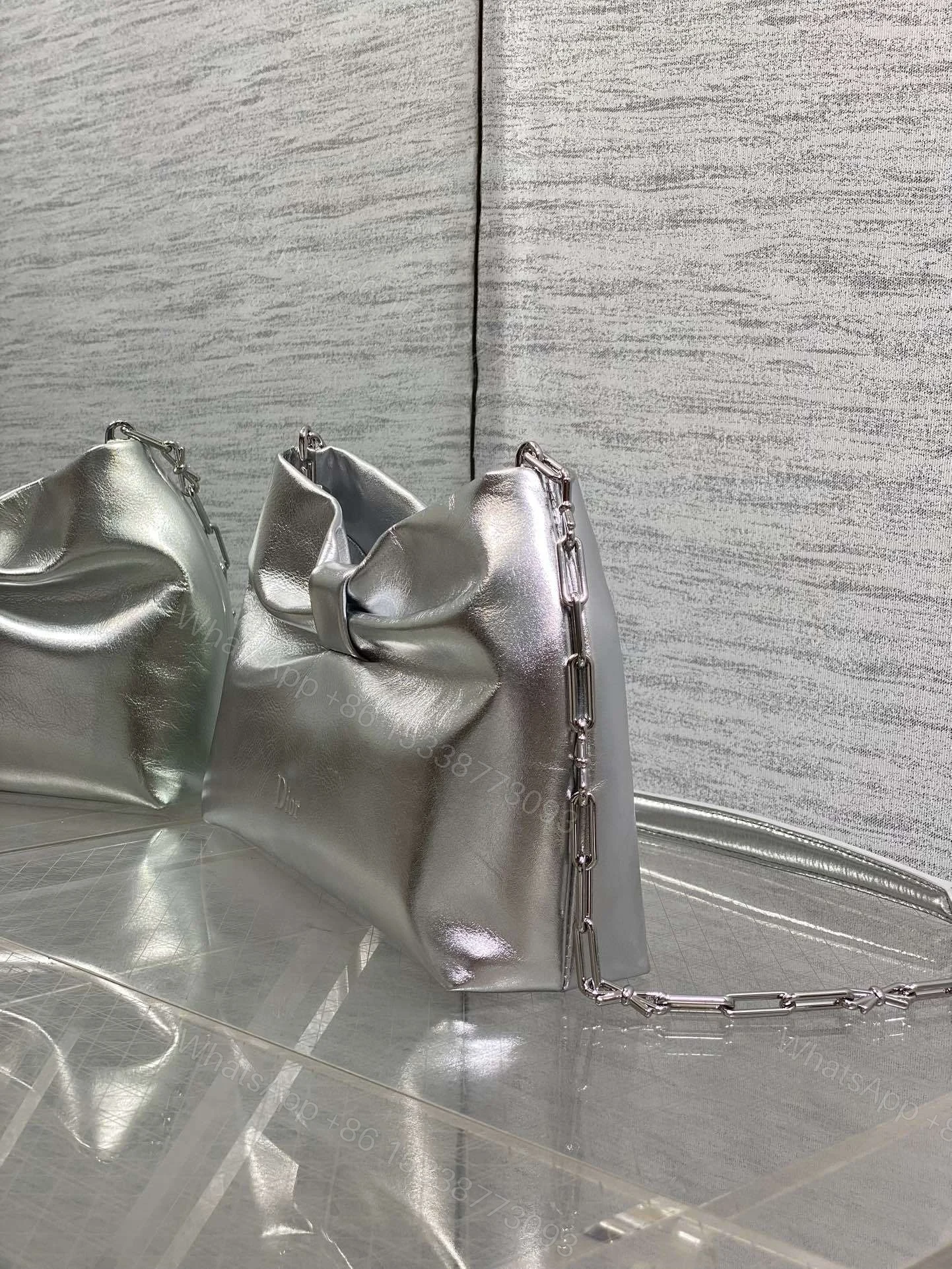 View 4 of Dior Bow Bag Sliver Lambskin