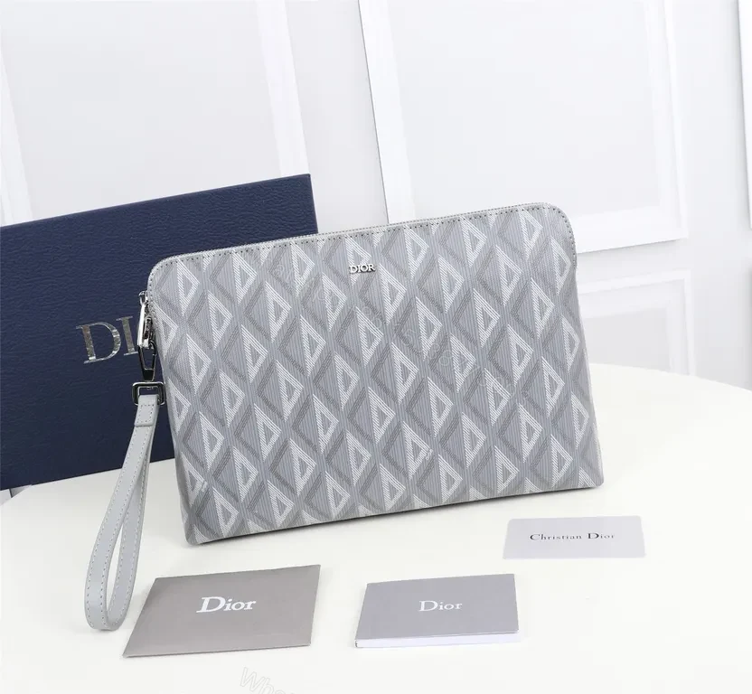 Grey Dior Oblique Clutch – Luxe Crossbody/Clutch Bag — view 1