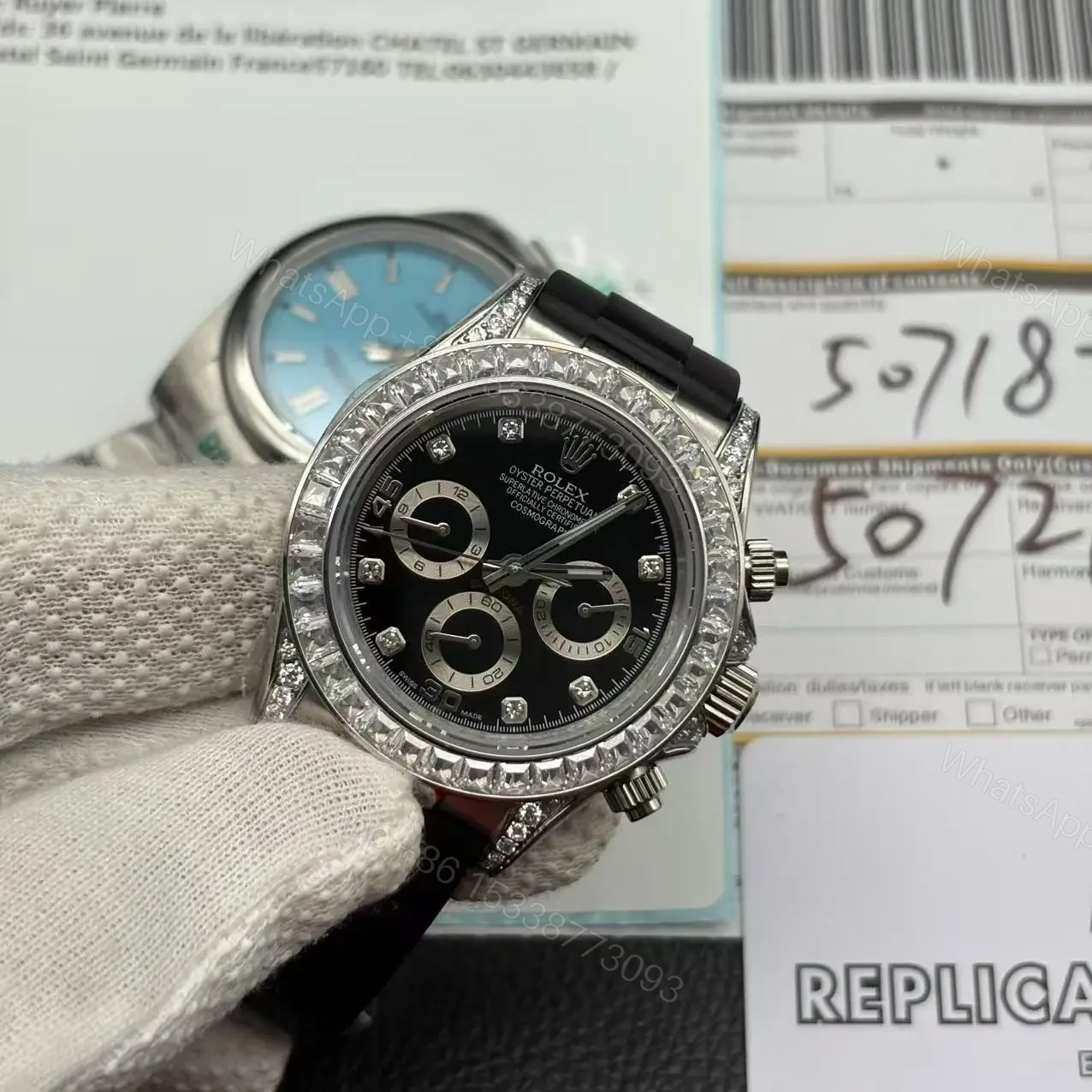 View 3 of Rolex Daytona Diamond Leather Strap Replica