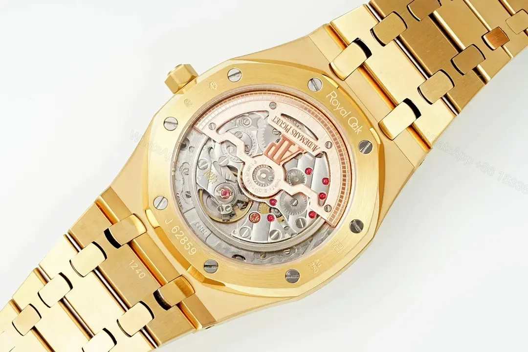 View 9 of Audemars Piguet Royal Oak 15202 Gold Watch with Petite Tapisserie Dial