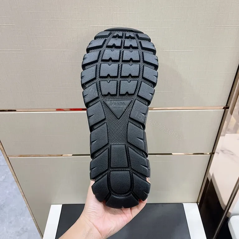 View 4 of Monochrome Prada-Style Leather Sneaker: All-Day Comfort