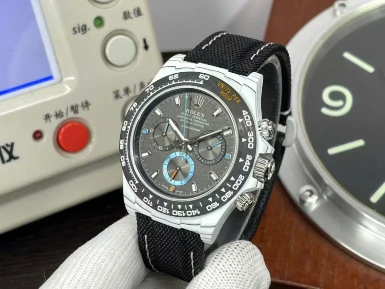 View 2 of Replica Rolex Daytona DiW Carbon Black Dial 40mm