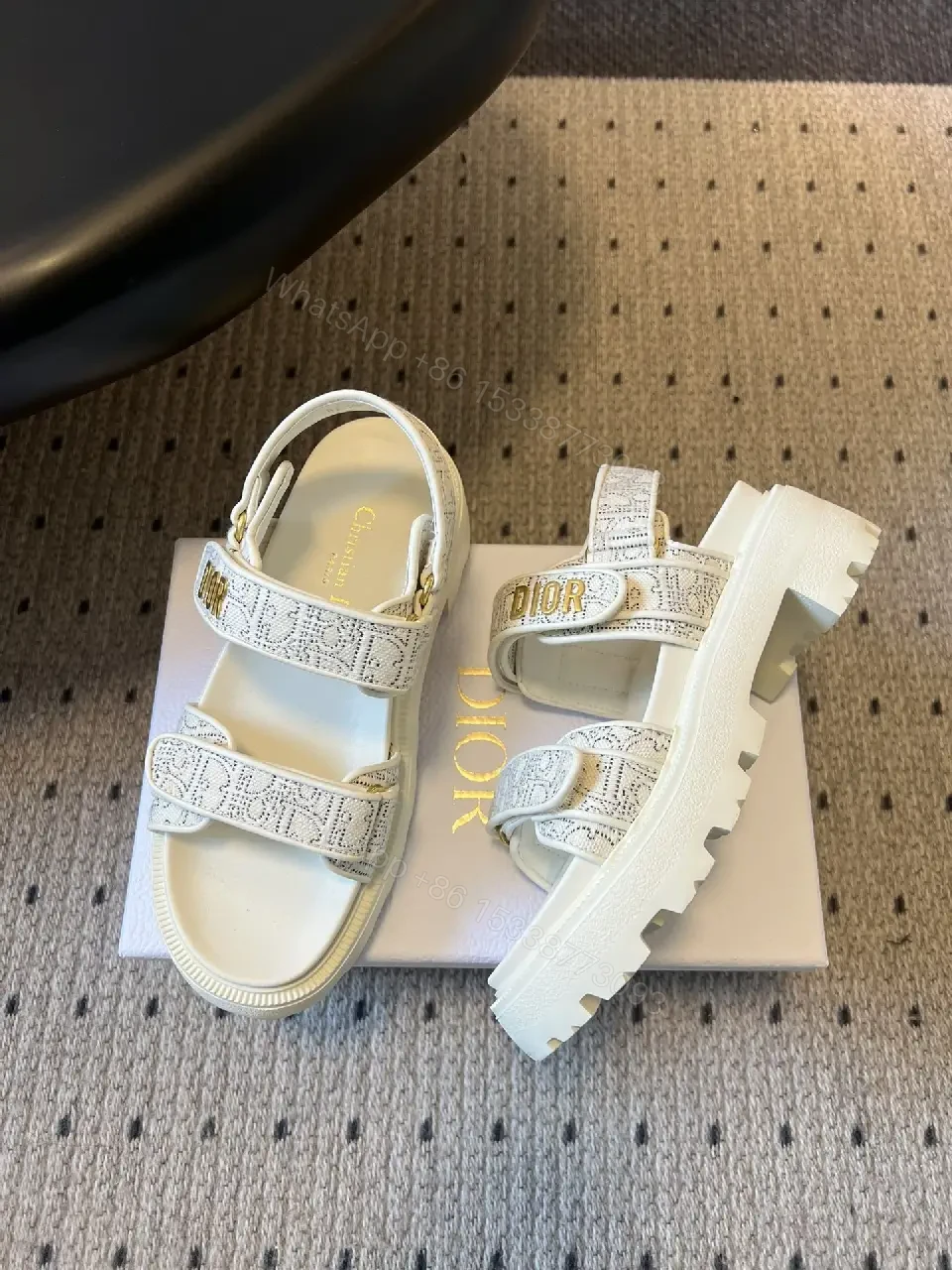 View 10 of Textured White Sandals: Lux Comfort Platform
