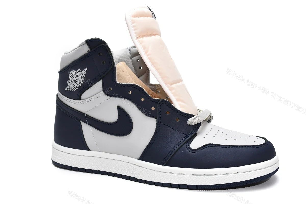 View 2 of Air Jordan 1 High 85 Georgetown College Navy BQ4422-400