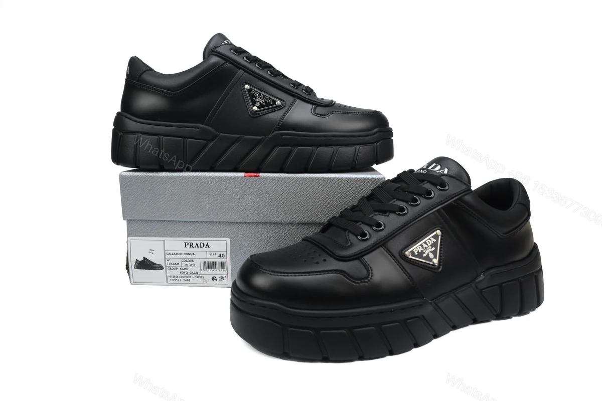 View 2 of Prada Low-Top Sneakers Serrated Black