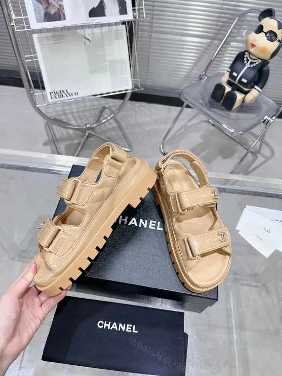 View 3 of Beige Chanel-Style Sandals: Everyday Luxe, All-Day Comfort