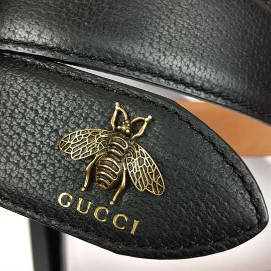 View 3 of GUCCI BEE PENDANT LEATHER BELT – B48