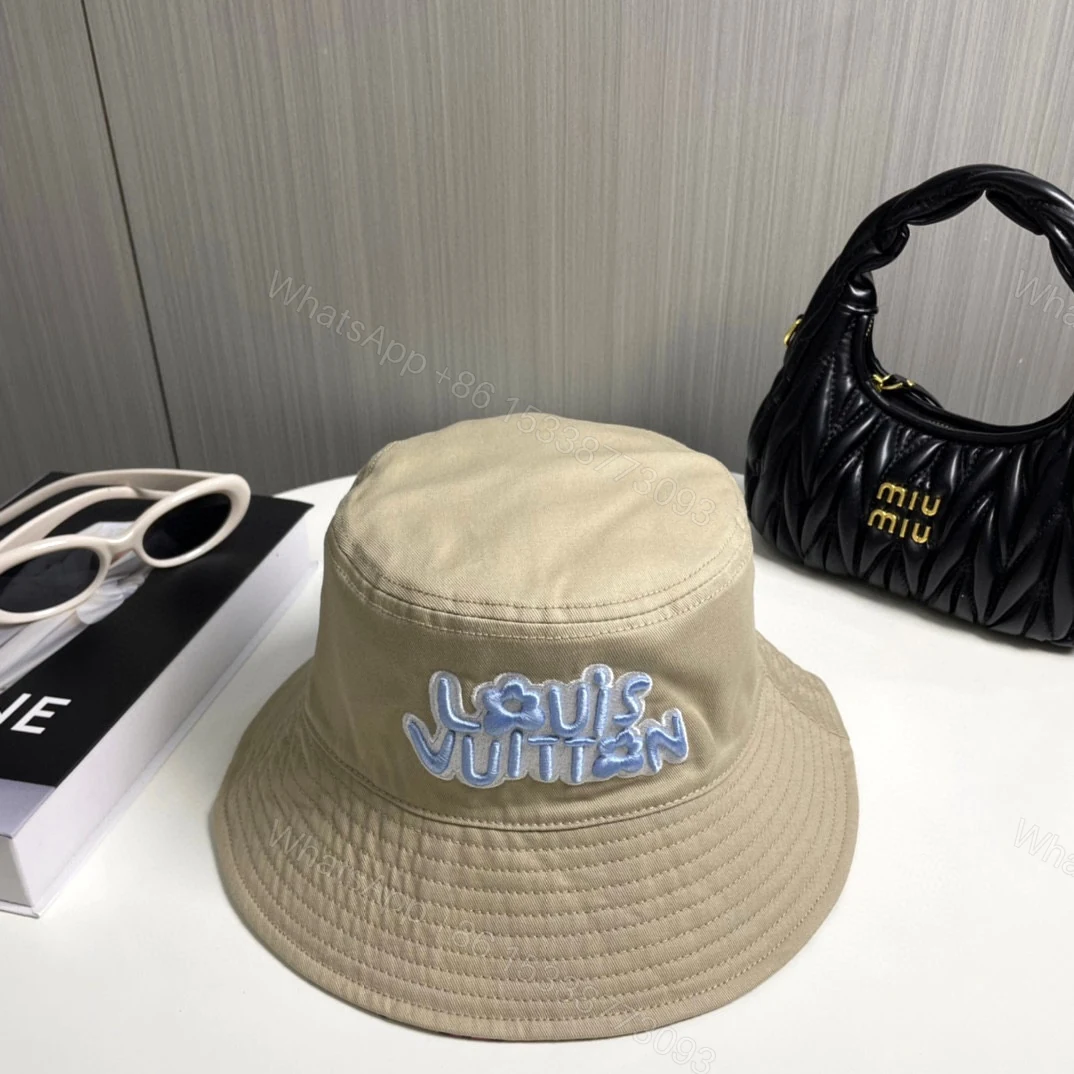 LV 原單漁夫帽 米色刺繡LOGO 清新夏日簡約風格 — view 1