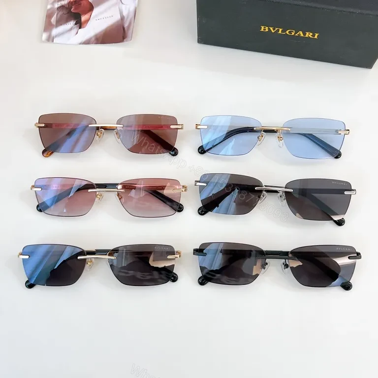 View 8 of Chic Minimalist BVLGARI Sunglasses: Matte Metal, - Sunglasses