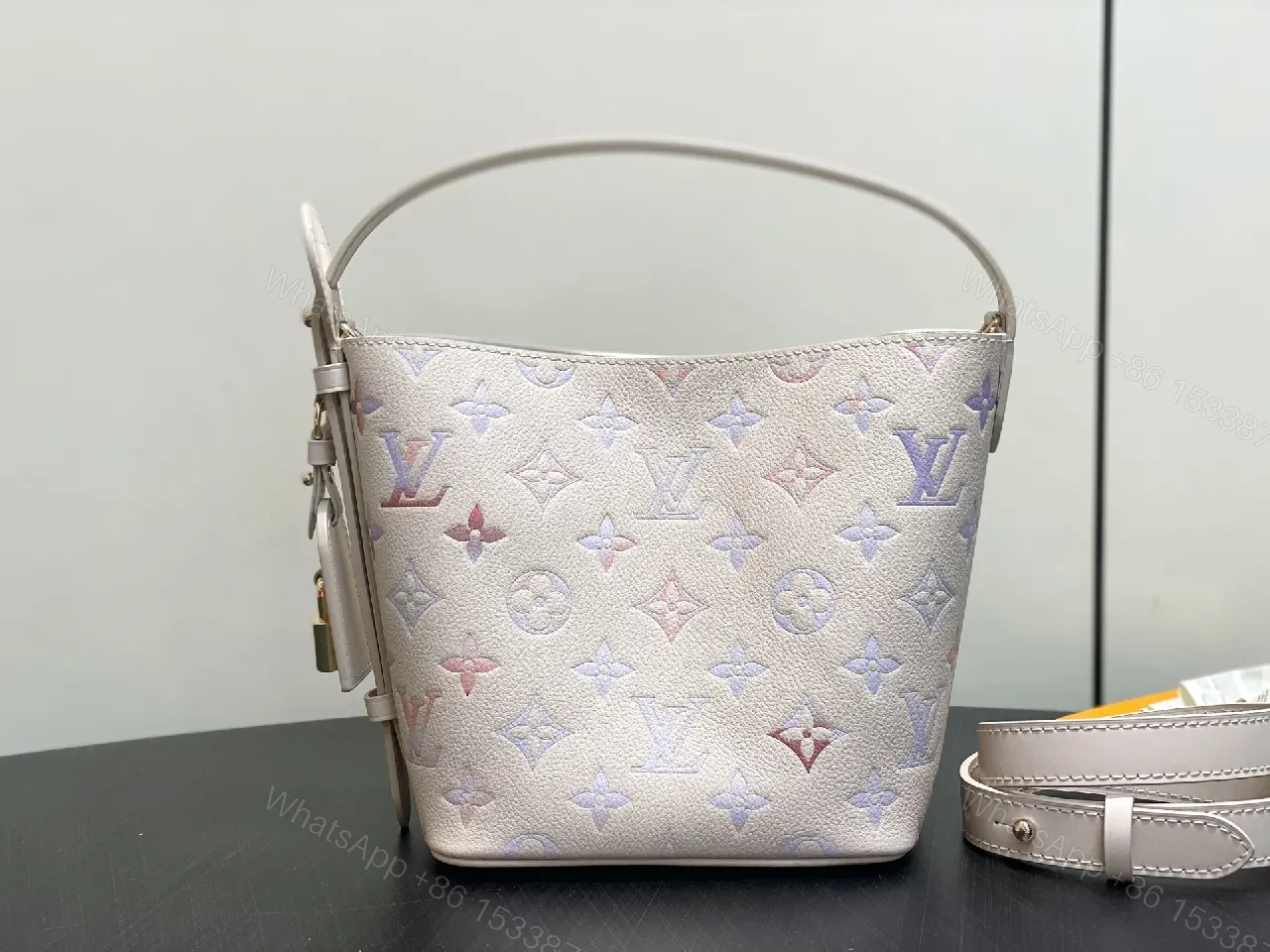 Pastel Monogram Bucket Bag: Lux Everyday Elegance — view 1