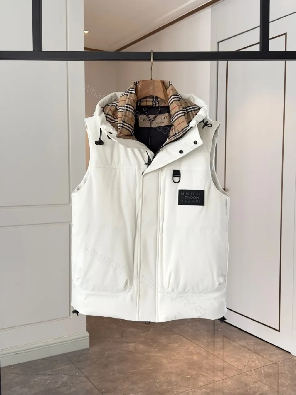 View 8 of Minimalist Quilted Vest: Burberry-inspired Warmth & Water-Repellent Shell