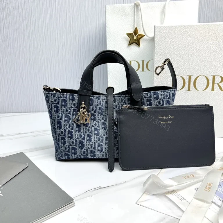 View 6 of Denim Jacquard Luxe Handbag: Modern Texture, Everyday Luxury