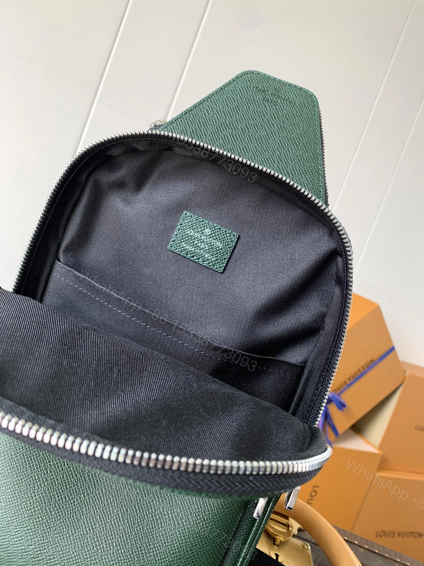 View 7 of LV AVENUE SLINGBAG 31 IN DARK GREEN TAIGA LEATHER
