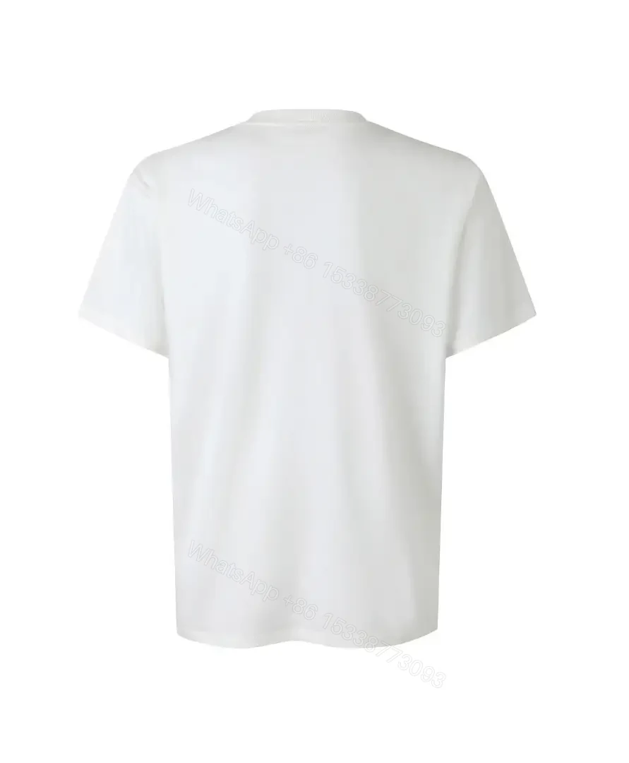 View 7 of White Cotton Tee: Premium Logo Graphic, Relaxed Fit, Durable