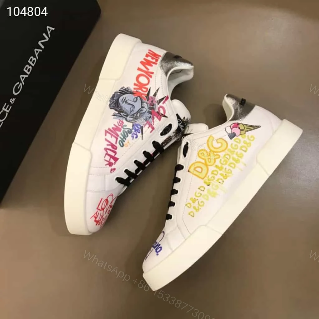 View 3 of DOLCE & GABBANA PORTOFINO SNEAKERS IN PRINTED NAPPA CALFSKIN – DG6