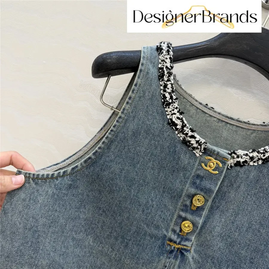 View 5 of Chanel Blue-Gray Sleeveless Denim Vest